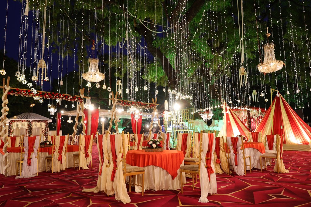 Tent interior with guest seating at a function in Noida by Mithila Events