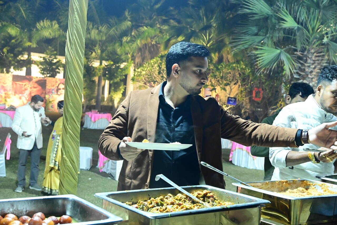 Farmhouse wedding buffet service by Mithila Events in Noida