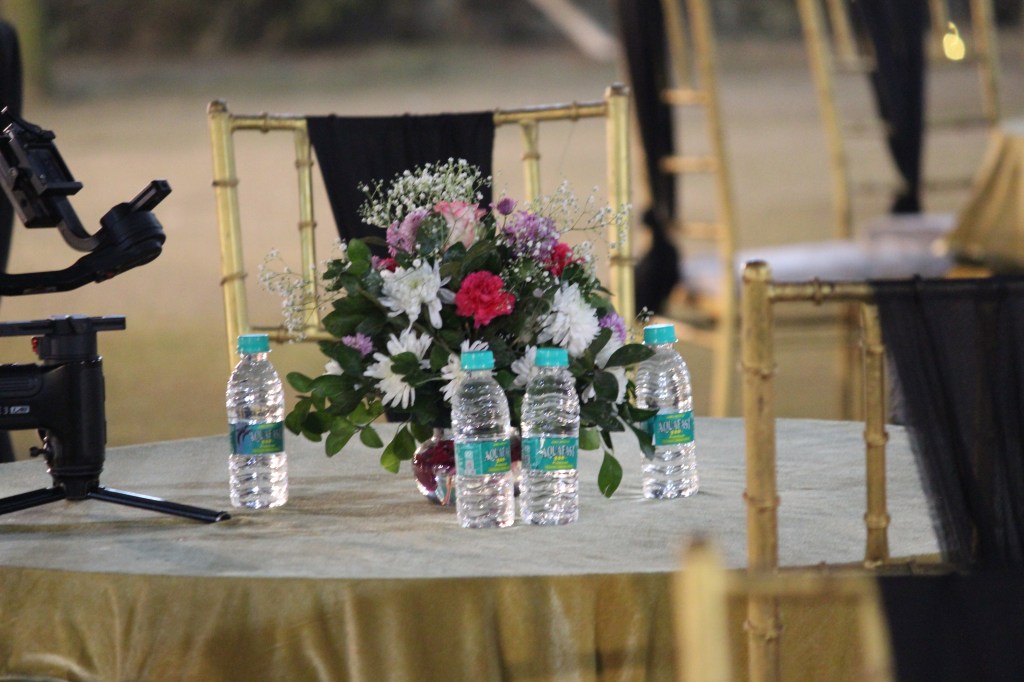 Farmhouse wedding stage and floral decor by Mithila Events, Sector 135 Noida
