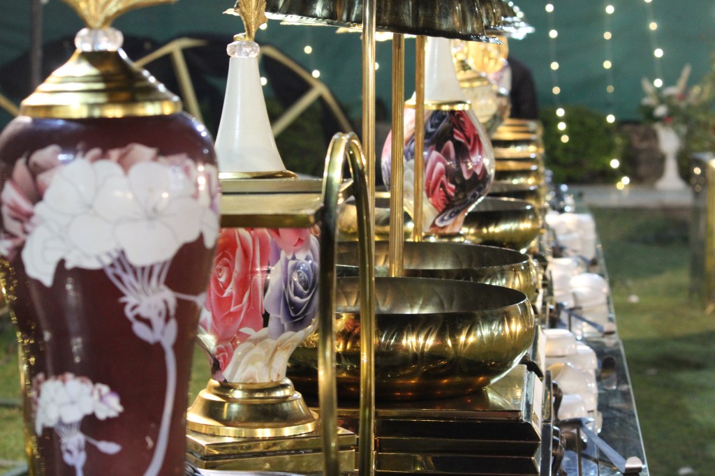 Wedding catering table setup by Mithila Events, Noida