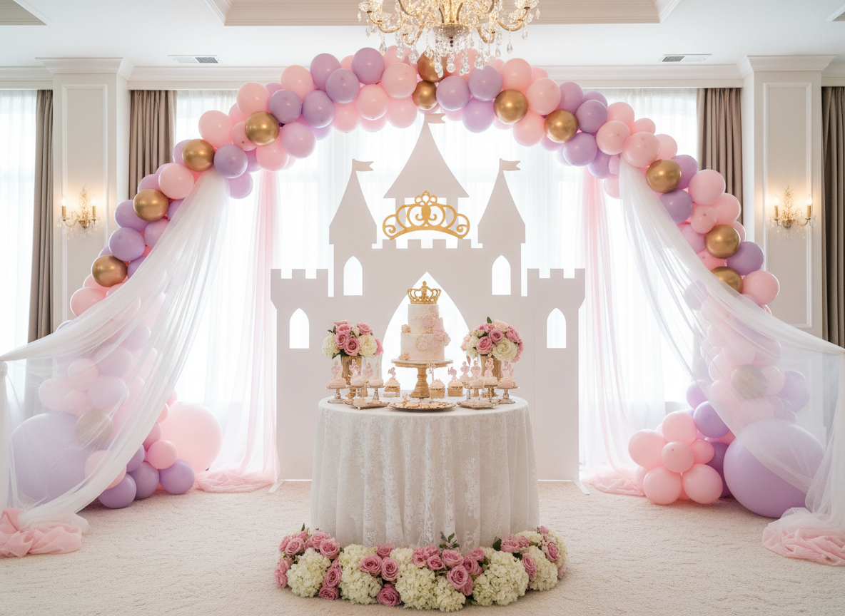 Princess theme birthday decoration in Noida by Mithila Events