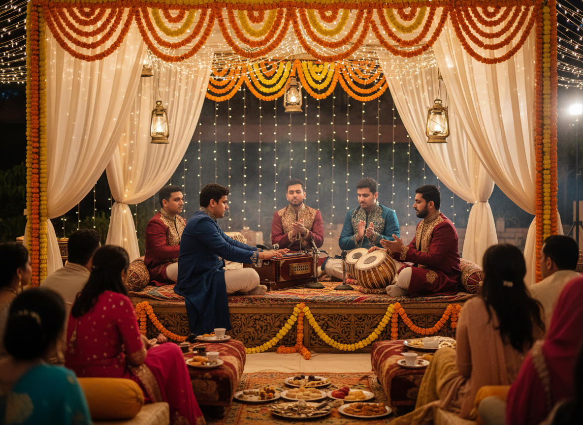 Sufi night singer performing at an event in Noida arranged by Mithila Events